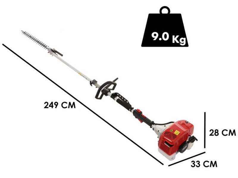 GeoTech 2T GT-2 58 L - Tagliasiepi a scoppio su asta di prolunga - Lama da 56 cm