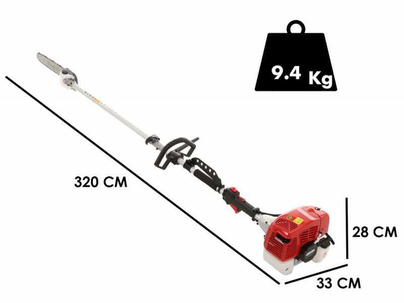 GeoTech GT-2 58 L - Potatore a scoppio su asta telescopica - Lama da 30cm