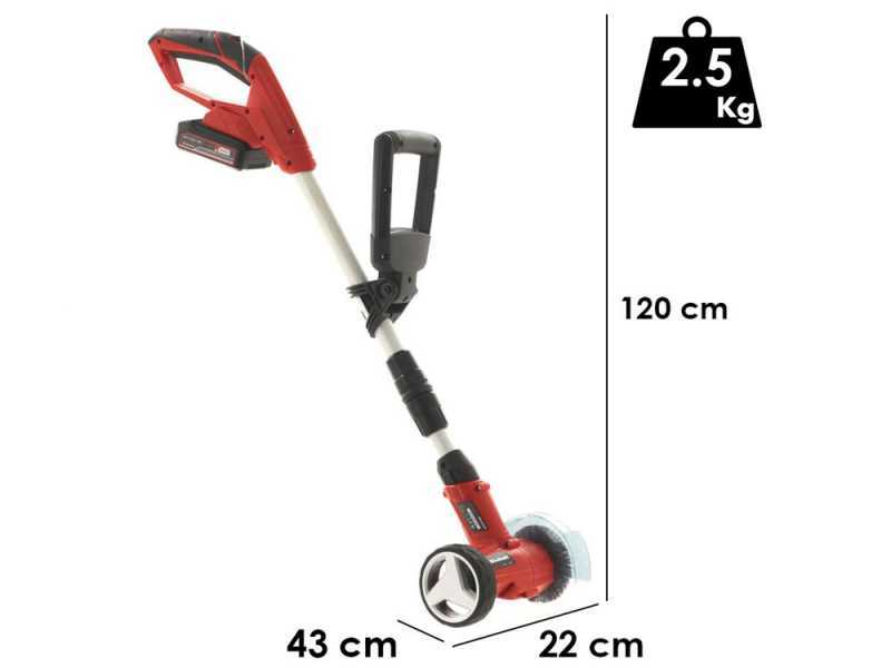 Einhell GE-CC 18 Li PXC - Pulisci fughe a batteria - kit con batteria e caricabatteria da 18V 2ah - dotato di due spazzole