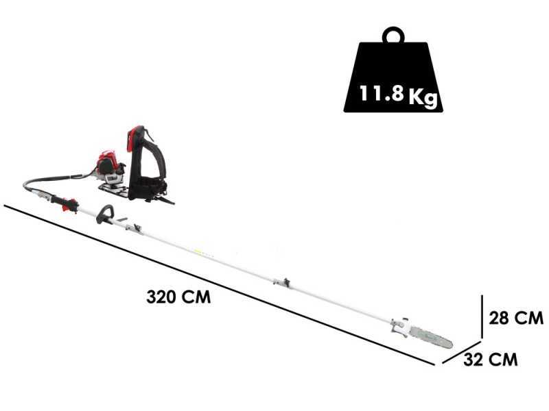 GeoTech GT-4 36 BP - Potatore a scoppio a zaino con asta di prolunga