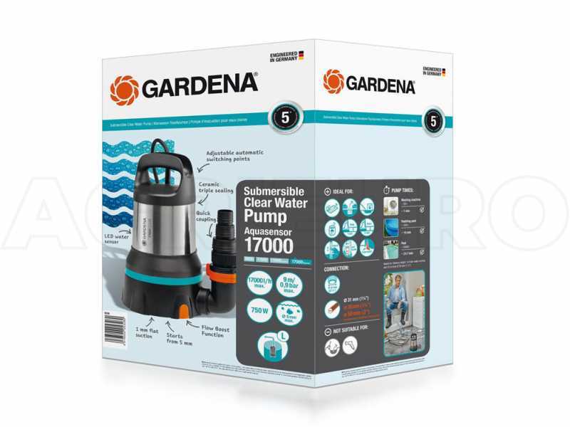 Pompa sommersa per acque chiare Gardena 17000 Aquasensor art. 9036-20