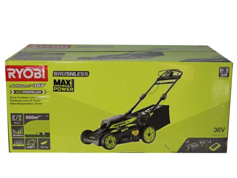 Ryobi RY36LMX51A-160 - Tagliaerba semovente a batteria - MAX POWER 36V/6Ah - Taglio 51 cm