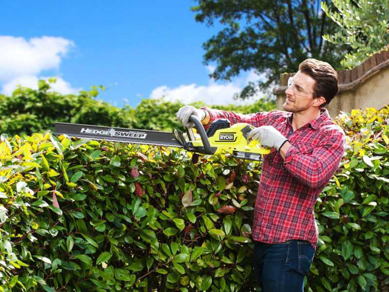 Ryobi HYBRID OHT1850H 18V - Tagliasiepi elettrico e a batteria con lama di taglio da 50 cm - SENZA BATTERIE E CARICABATTERIE