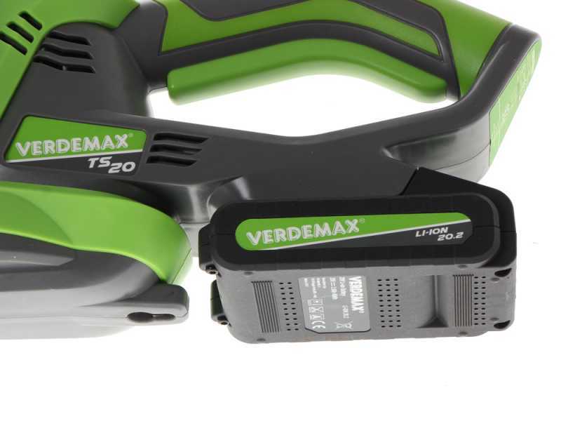 Verdemax TS20 - Tagliasiepi a batteria 20V/2Ah - Lama da 60 cm 