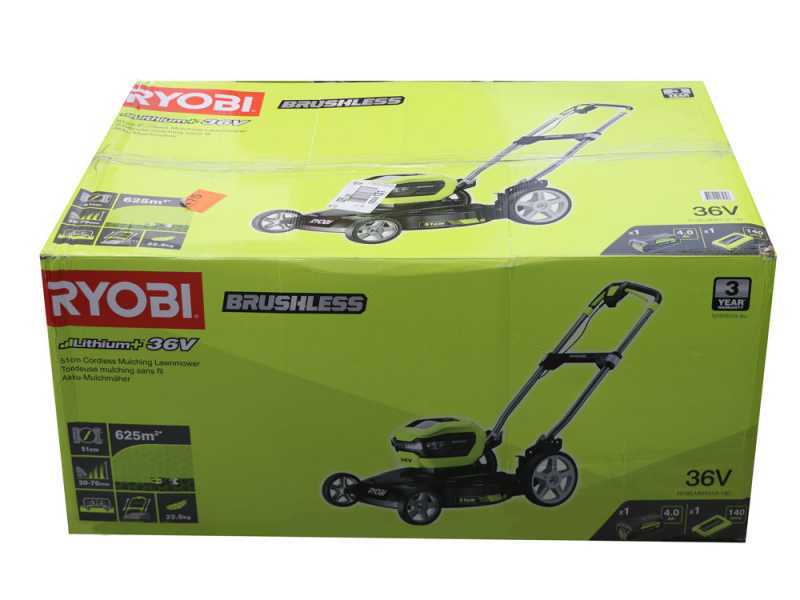 Ryobi RY36LMMX51A-140 - Tagliaerba a batteria - MAX POWER 36V/4Ah - Taglio 51 cm