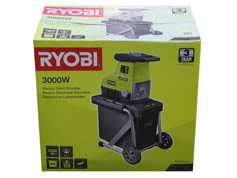 Ryobi RSH3045U - Biotrituratore elettrico - Cesto da 55L - Diametro di taglio da 45 mm - 3000 W