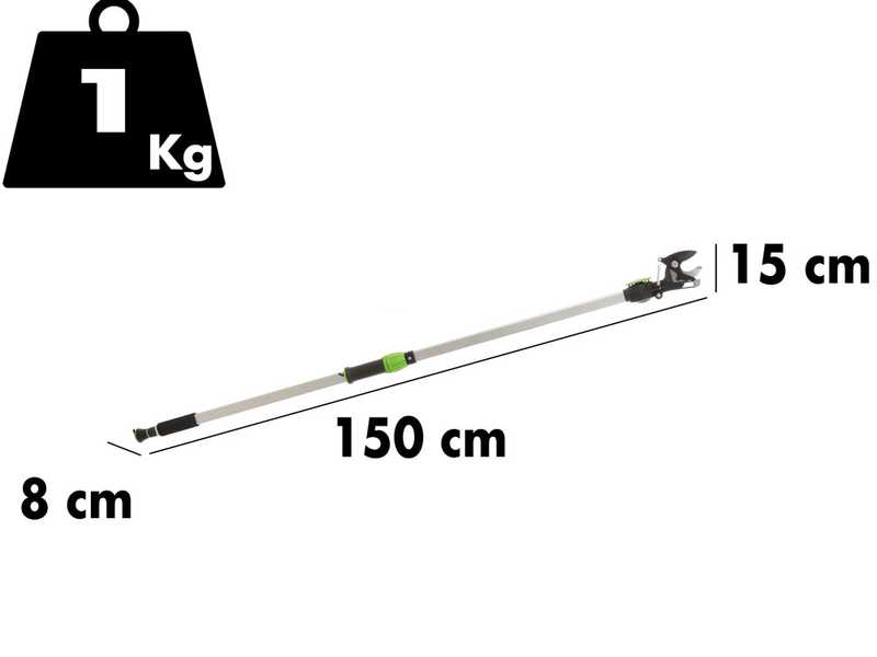 Verdemax - Forbicione da potatura manuale - Asta fissa 150cm - &Oslash; 25 mm