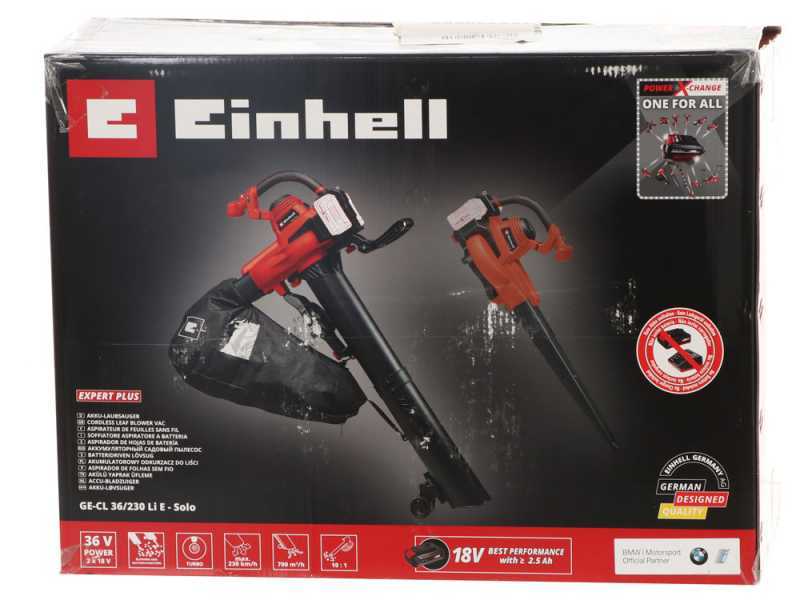 Soffiatore - Aspiratore a batteria Einhell GE-CL 36/230 Li E - SENZA BATTERIE E CARICABATTERIE