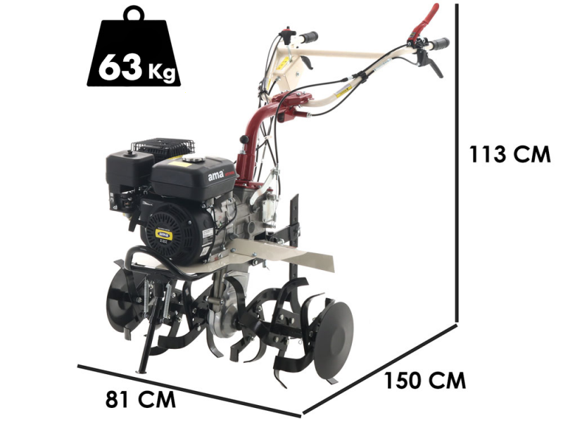 AMA MTZ100G - Motozappa a benzina 7 HP - Motore da 212cc