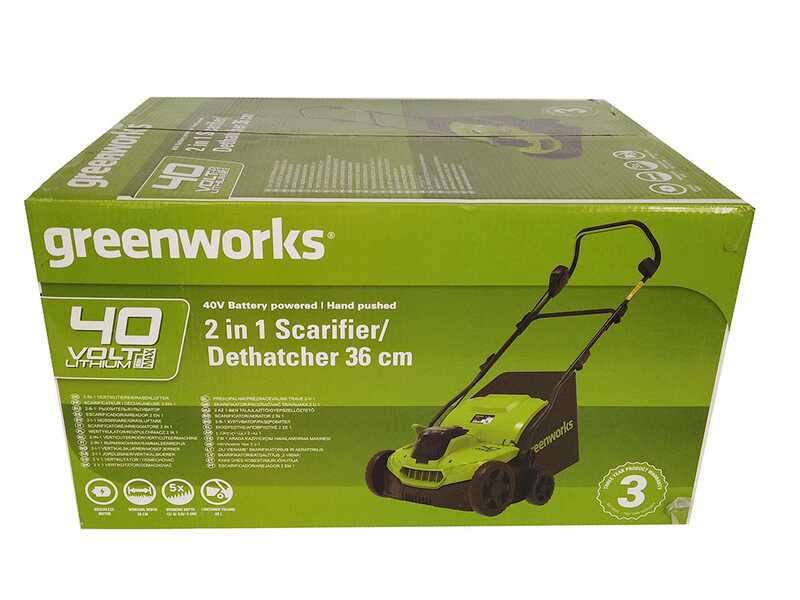 Greenworks GD40SC38II - Arieggiatore a batteria - 40V - 4Ah