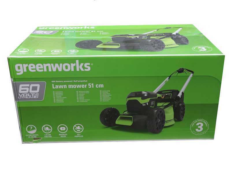 Greenworks GD60LM51SP - Tagliaerba semovente a batteria - 60V/4Ah - Taglio 51 cm