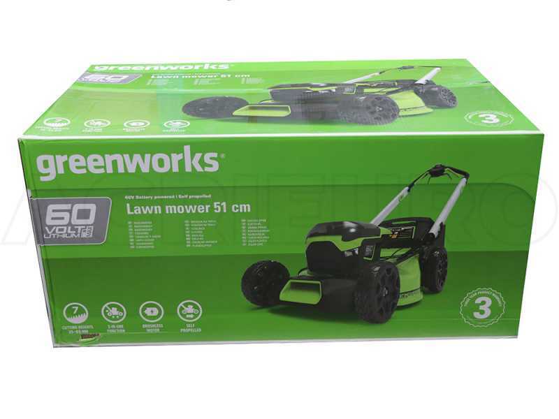 Greenworks GD60LM51SP - Tagliaerba semovente a batteria - SENZA BATTERIA E CARICABATTERIA