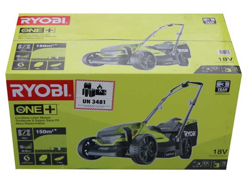 Ryobi RLM18C33B25 - Tagliaerba a batteria - 18V/2.5Ah - Taglio 33 cm