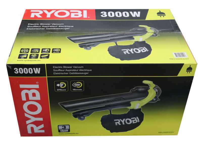 Ryobi RBV3000CESV - Soffiatore aspiratore trituratore elettrico