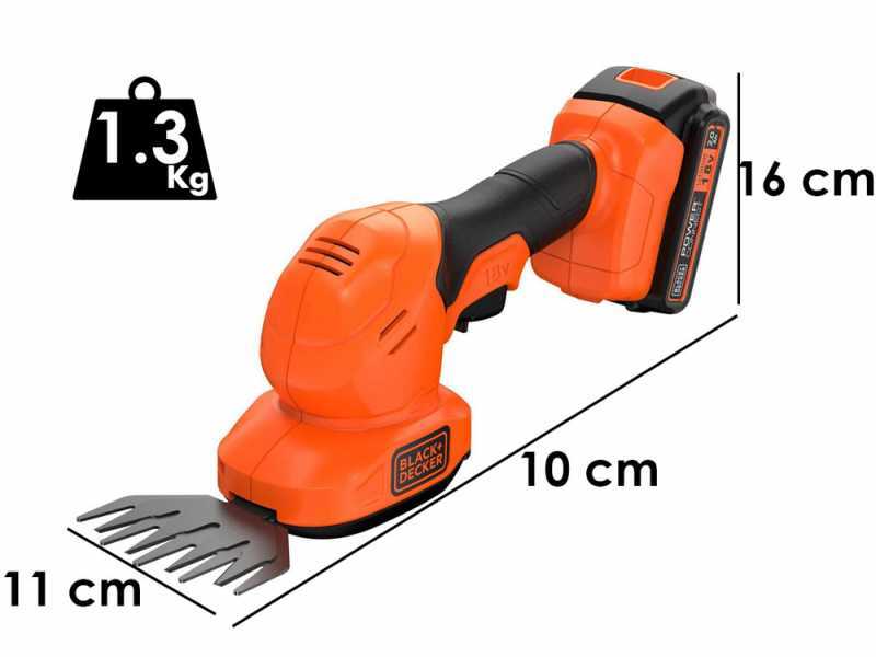 Black &amp; Decker B&amp;DBCSS18D1W - Forbice tagliaerba a batteria - Tagliasiepi - 18V 2Ah