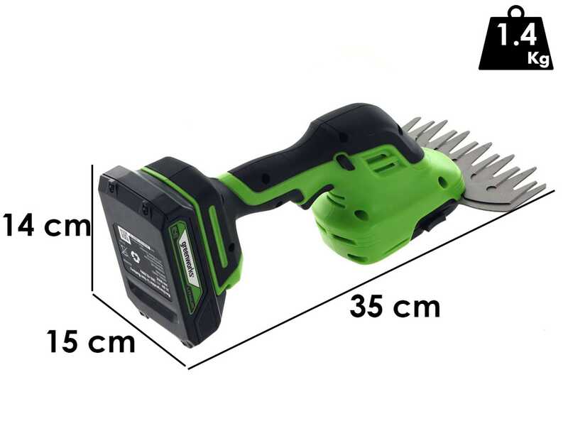 GREENWORKS G24SHT - Forbice tagliaerba a batteria - Tagliasiepi - 24V 2Ah