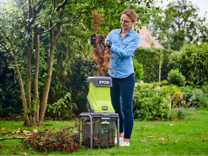 Ryobi RSH2545B - Biotrituratore elettrico - Cesto da 40L - Diametro di taglio da 45 mm - 2500 W