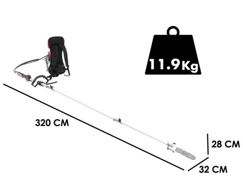 GeoTech GT-2 52 BP - Potatore a scoppio a zaino con asta di prolunga