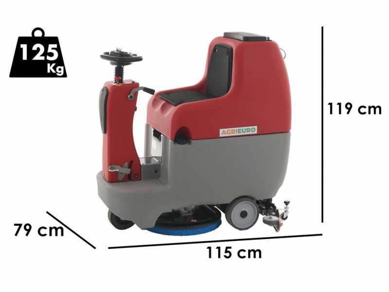 Lavapavimenti lavasciuga AgriEuro U.B. LP-550-B a batteria - Uomo a bordo - Larghezza di lavoro 550mm