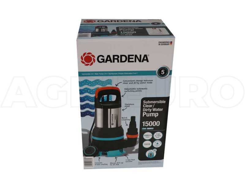 Gardena 15000 - Pompa sommersa per acque sporche e pulite 2 in 1 - in acciaio INOX