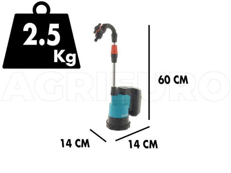 Gardena 2000/2 - Pompa per cisterna - 18V - SENZA BATTERIE E CARICABATTERIE