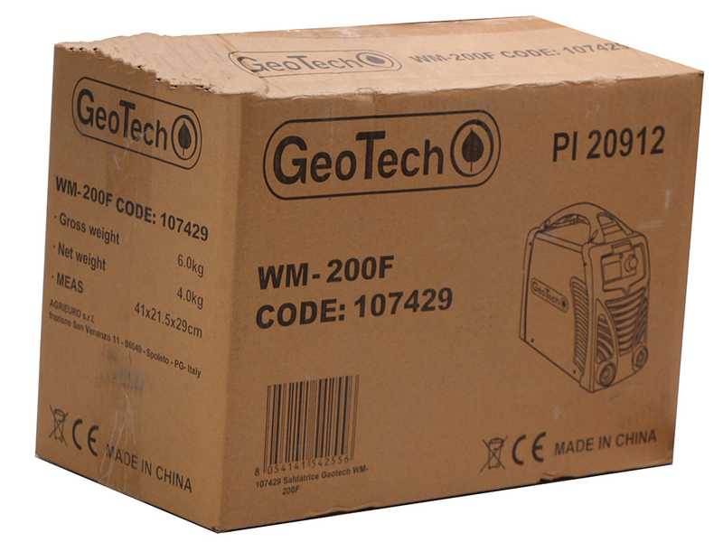 GeoTech WM-200 F - Saldatrice inverter a elettrodo a corrente continua - 200A - con Kit MMA