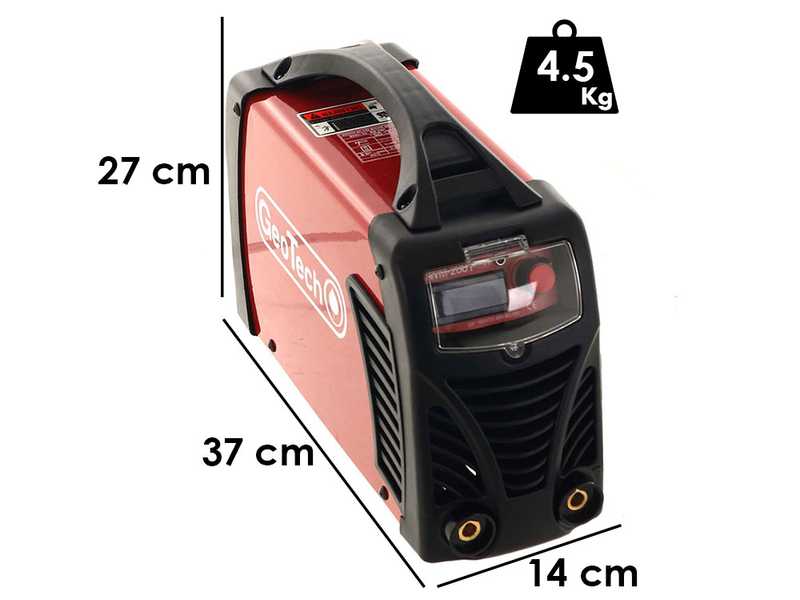 GeoTech WM-200 F - Saldatrice inverter a elettrodo a corrente continua - 200A - con Kit MMA