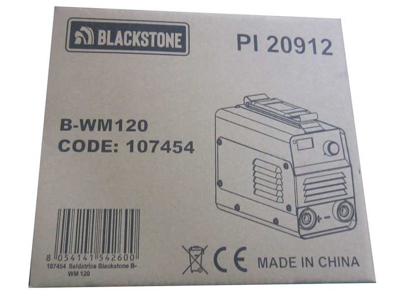 Blackstone B-WM 120 - Saldatrice inverter a elettrodo a corrente continua - 120 A - con Kit MMA