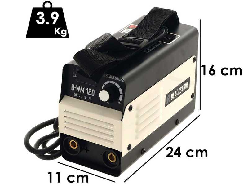 Blackstone B-WM 120 - Saldatrice inverter a elettrodo a corrente continua - 120 A - con Kit MMA