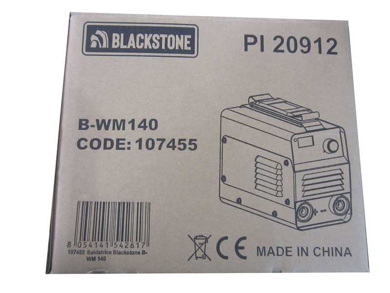 Blackstone B-WM 140 - Saldatrice inverter a elettrodo a corrente continua - 140 A - con Kit MMA