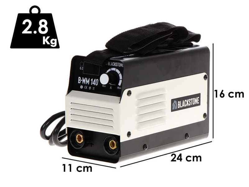 Blackstone B-WM 140 - Saldatrice inverter a elettrodo a corrente continua - 140 A - con Kit MMA