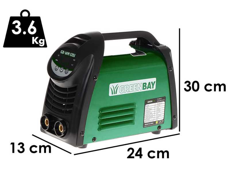 GreenBay GB-WM 120J - Saldatrice inverter a elettrodo a corrente continua - 120A - con Kit MMA