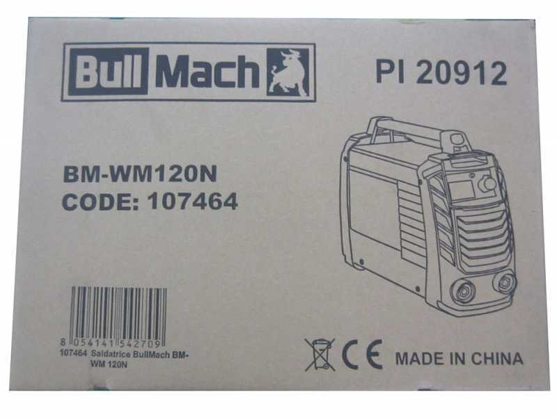 Saldatrice inverter a elettrodo a corrente continua BullMach BM-WM 120N - 120A - con Kit MMA
