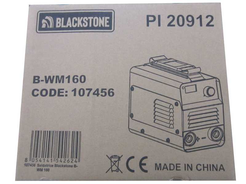 Blackstone B-WM 160 - Saldatrice inverter a elettrodo a corrente continua - 160 A - con Kit MMA