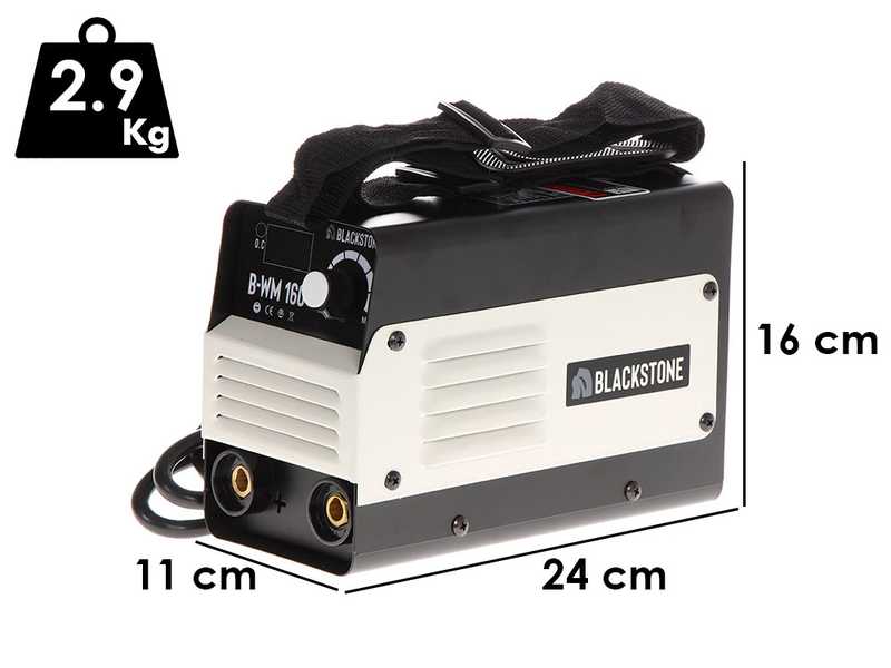 Blackstone B-WM 160 - Saldatrice inverter a elettrodo a corrente continua - 160 A - con Kit MMA