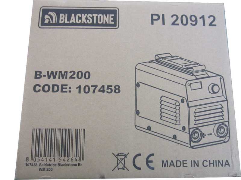 Blackstone B-WM 200 - Saldatrice inverter a elettrodo a corrente continua - 200 A - con Kit MMA