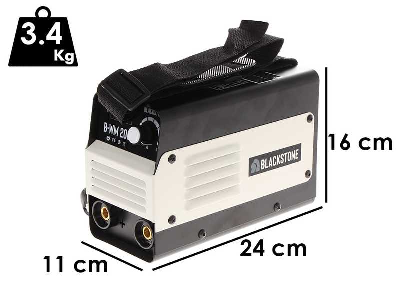 Blackstone B-WM 200 - Saldatrice inverter a elettrodo a corrente continua - 200 A - con Kit MMA
