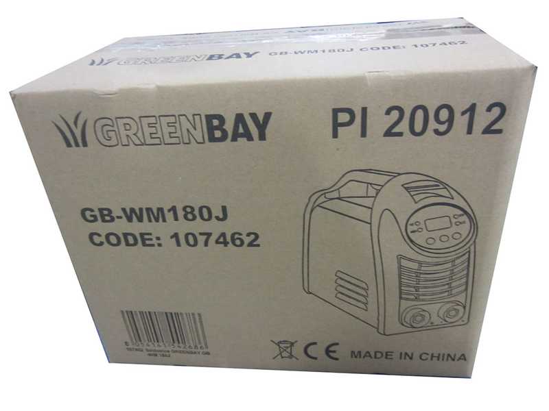 GreenBay GB-WM 180J - Saldatrice inverter a elettrodo a corrente continua - 180A - con Kit MMA