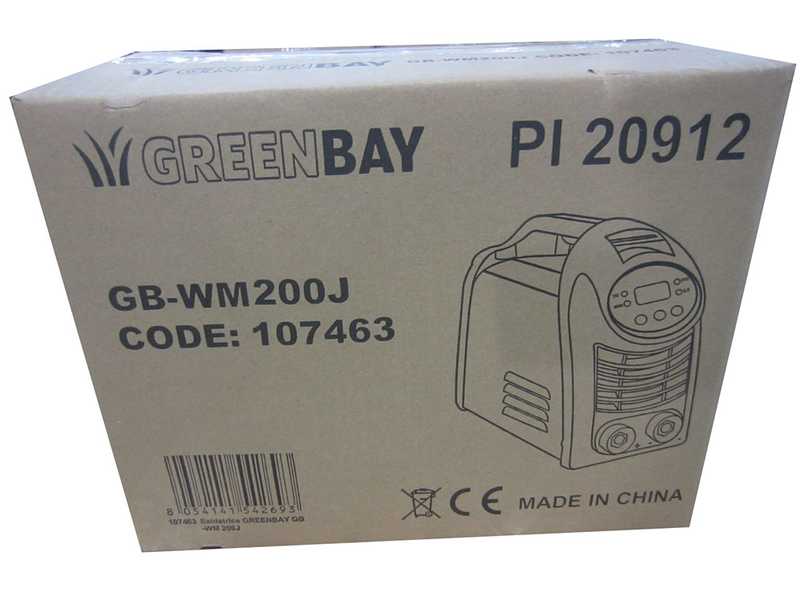 GreenBay GB-WM 200J - Saldatrice inverter a elettrodo a corrente continua - 200A - con Kit MMA