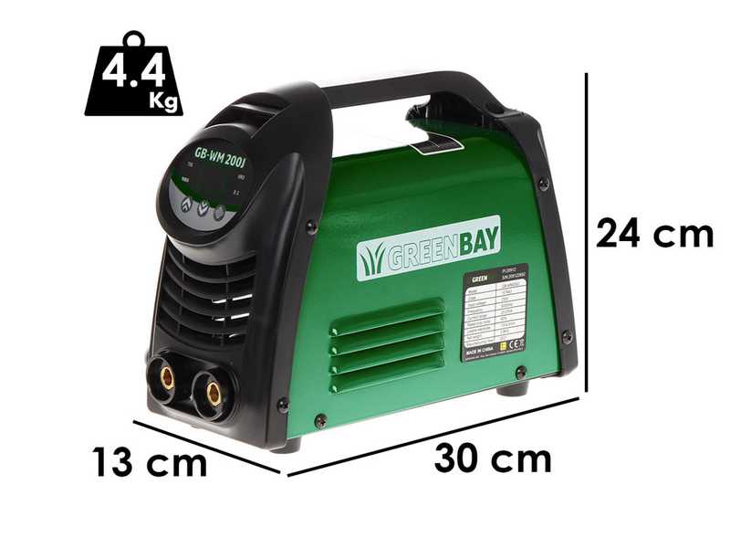 GreenBay GB-WM 200J - Saldatrice inverter a elettrodo a corrente continua - 200A - con Kit MMA