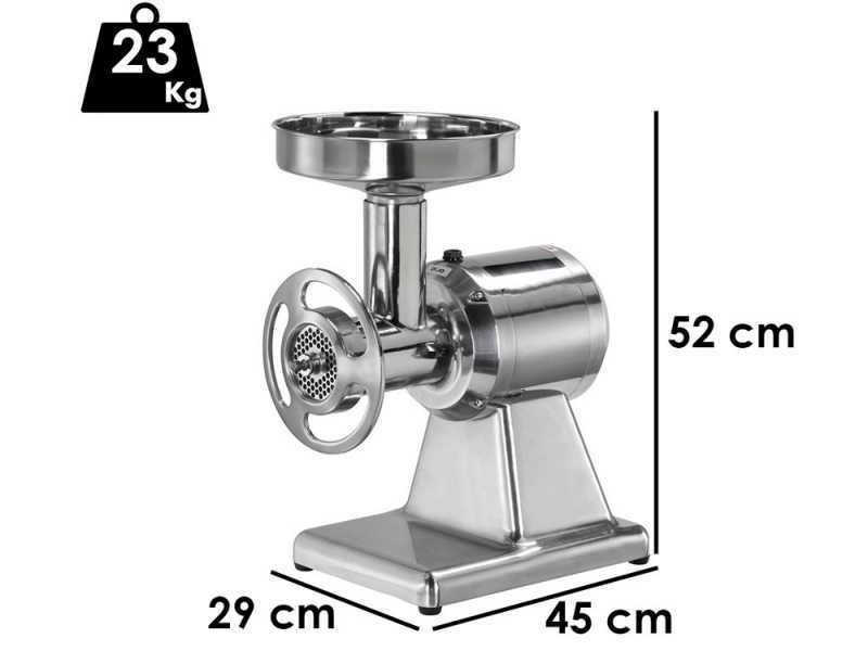 Fimar TC22SN - Tritacarne elettrico - 230 V - 1.5 HP - Gruppo macinazione in INOX - Senza inversione di marcia