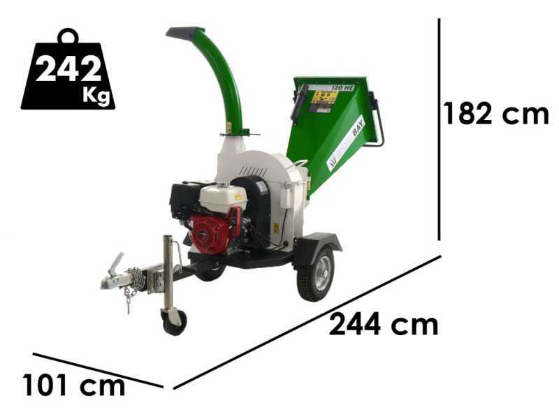 GreenBay GB-WDC 120 HE - Biotrituratore a scoppio professionale - Motore Honda GX390