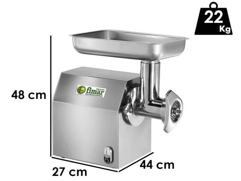 Fimar TC12C - Tritacarne elettrico - 400 V - 1 HP - Gruppo macinazione in INOX - Senza inversione di marcia