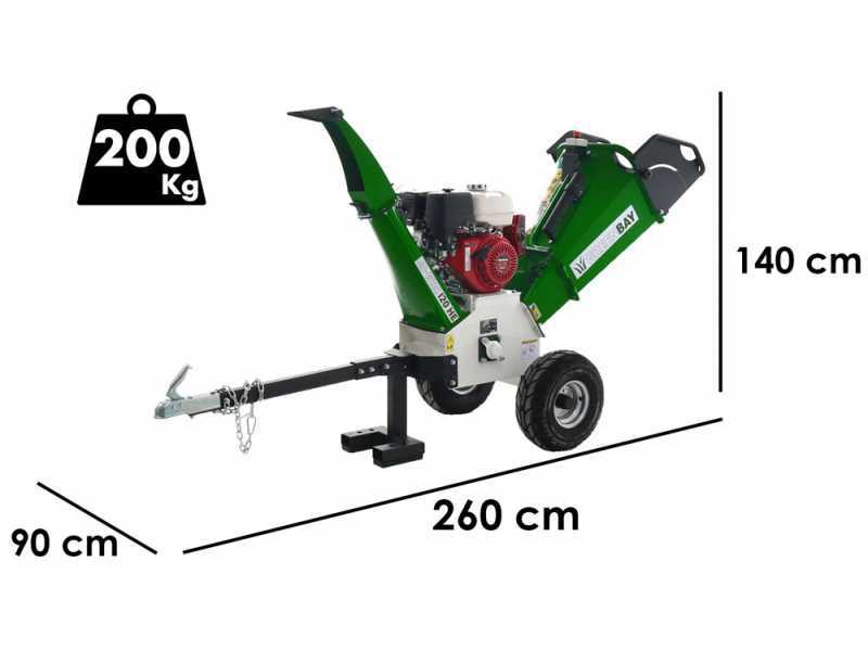 GreenBay GB-WRC 120 HE - Biotrituratore a scoppio professionale - Motore Honda GX390 da 13 HP