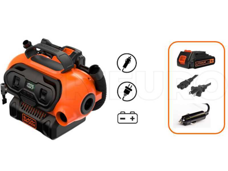 Black &amp; Decker BDCINF18N-QS - Compressore aria elettrico portatile monofase, oil-less - Max 11 bar