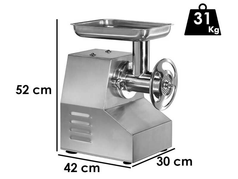 Fimar TC22TS - Tritacarne elettrico - 230 V - 1.5 HP - Gruppo macinazione in alluminio - Con inversione di marcia