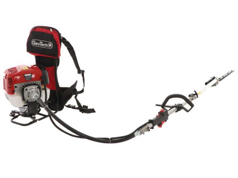 GeoTech GT-2 58BP - Tagliasiepi a scoppio su asta di prolunga con zaino - 58 cc