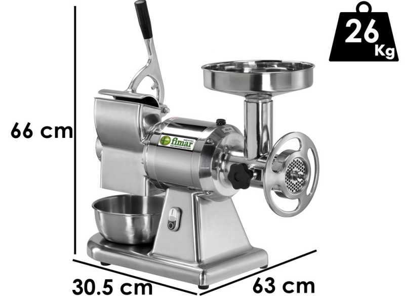 Fimar TC22T - Tritacarne elettrico - Con grattugia integrata - Gruppo macinazione in Inox - 400V