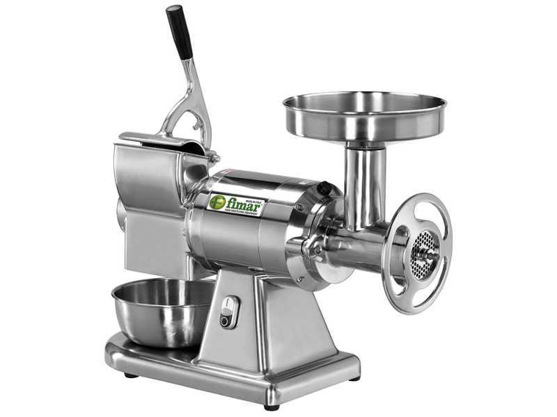 Fimar TC22AE - Tritacarne elettrico - Con grattugia integrata - 230 V - 1.5 HP - Gruppo macinazione in INOX - Senza inversione di marcia