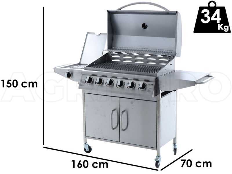 Royal Food RF-GB SS-Plus - Barbecue a gas - 6+1 INOX